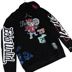 Ecko‎ Unltd. Playmaker Pullover Hoodie Mens Large Black Large Graphics Logo 72'
